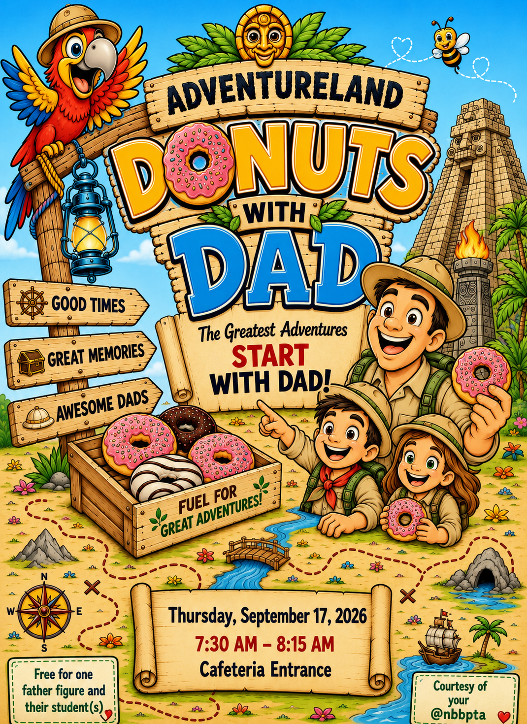 Adventureland Donuts with Dad graphic