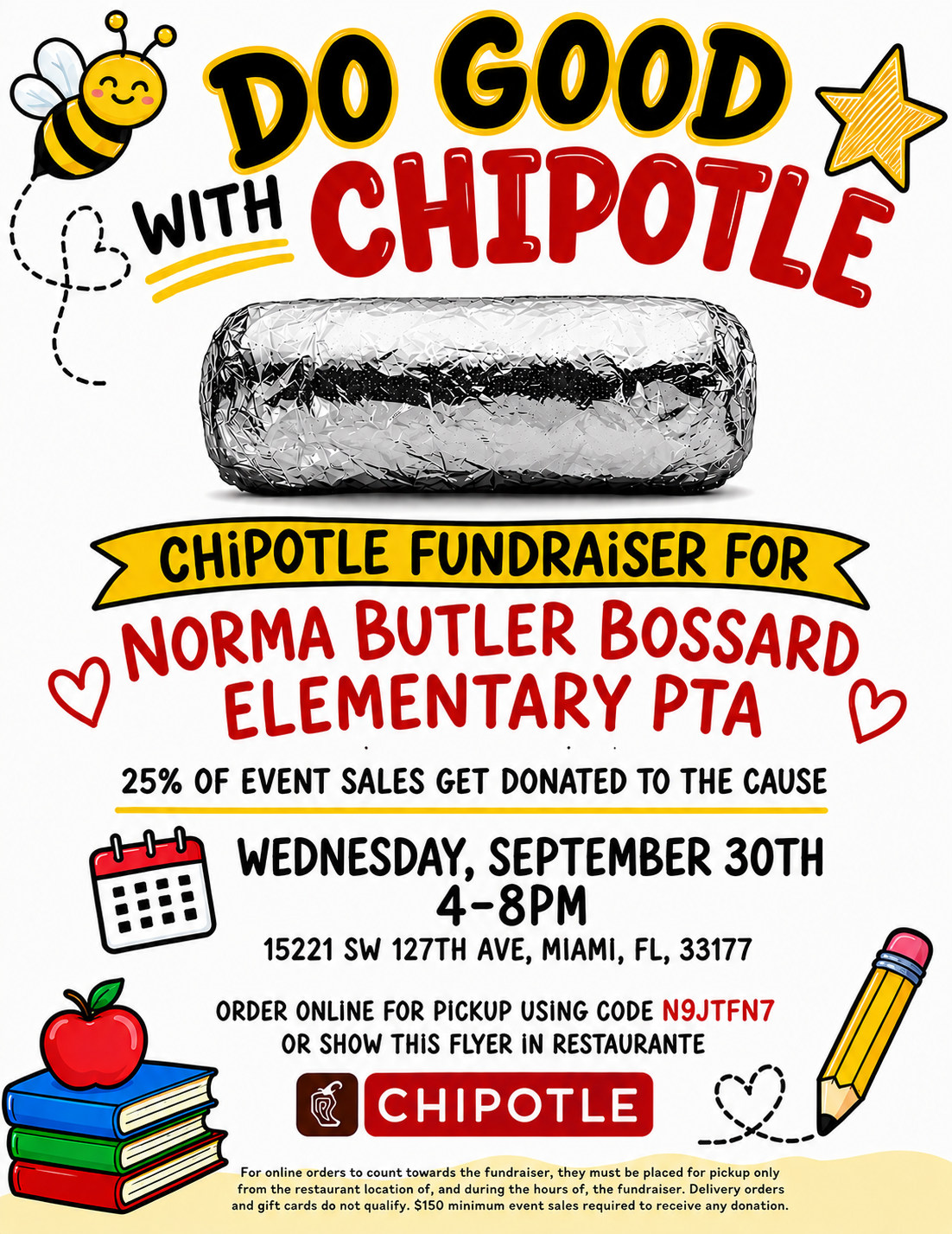 Chipotle fundraiser graphic